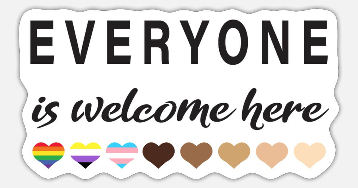 Everyone is welcome sticker